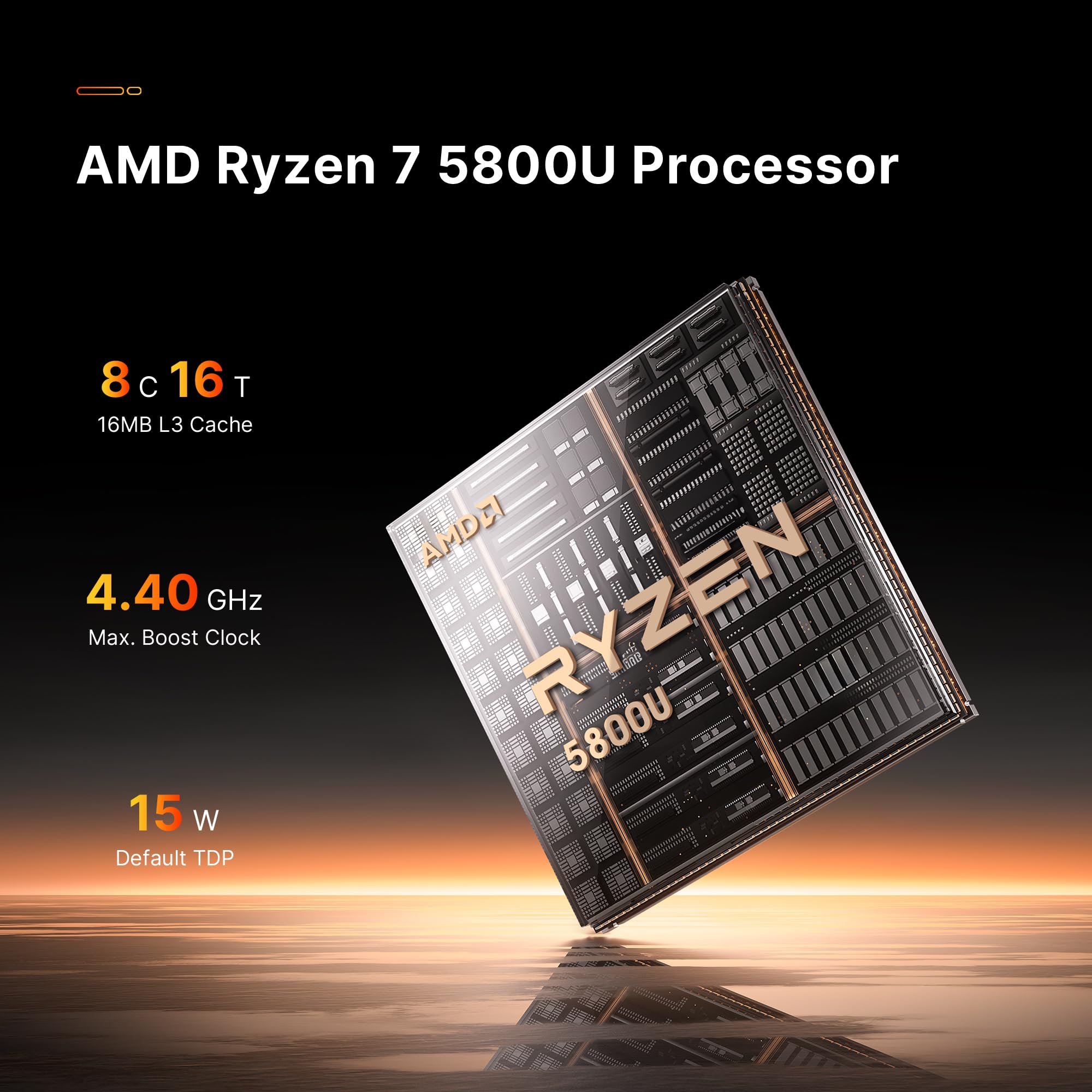 BOSGAME Mini PC Ryzen 7 5800U 16GB DDR4 RAM 512GB M.2 NVME PCIe